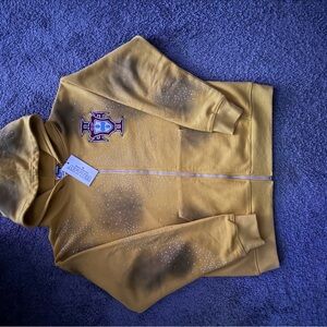 Vale lives large yellow zip up hoodie